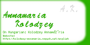 annamaria kolodzey business card